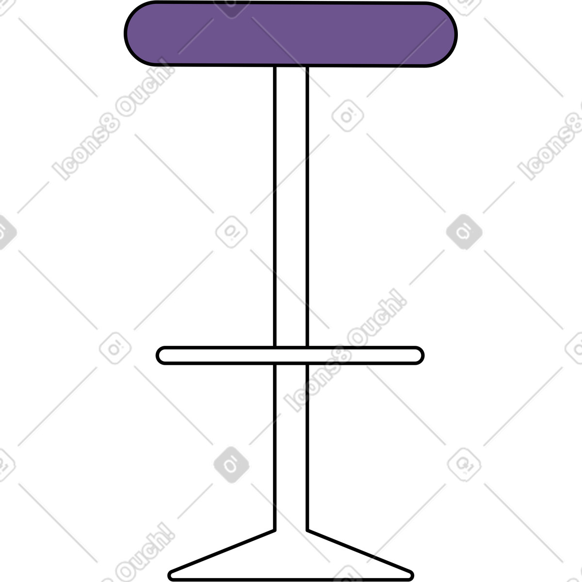 Illustration Fauteuil pivotant dans le style Bloom à télécharger aux formats PNG, SVG