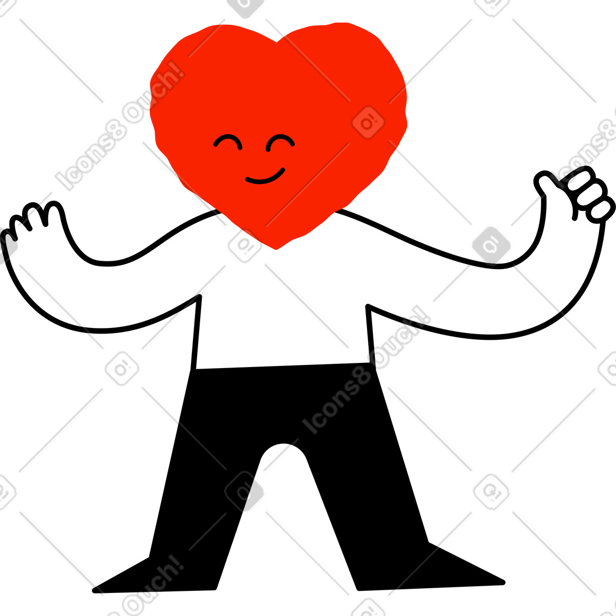 下载 Giggle 风格的 有心头的人物 插画，支持 PNG、SVG 格式