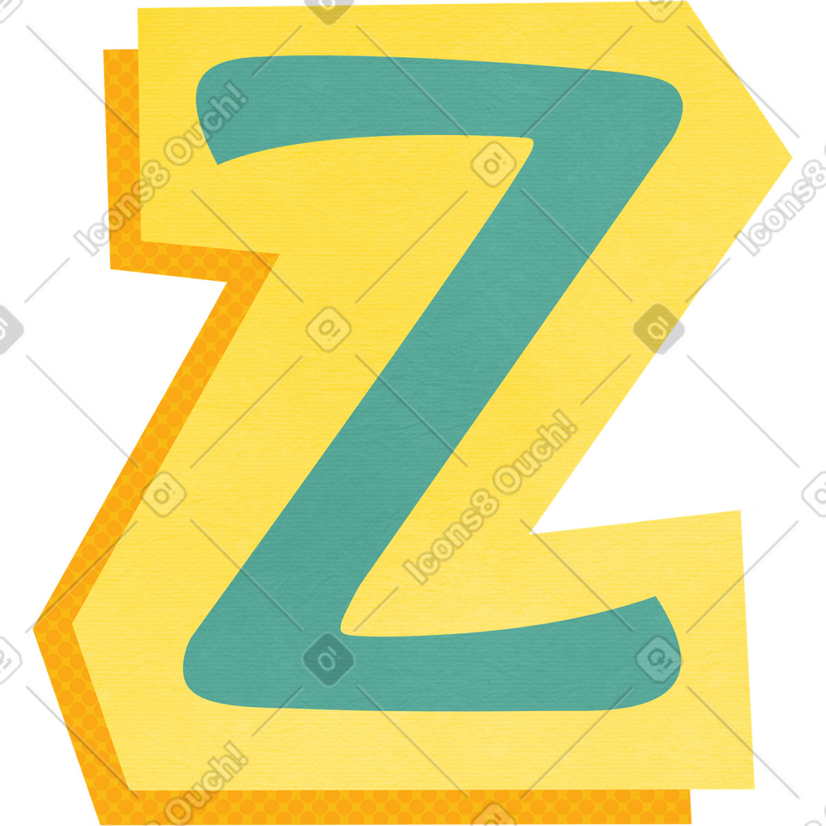 Ilustración Collage capital letter z en estilo Paper Cut a descargar en PNG y SVG