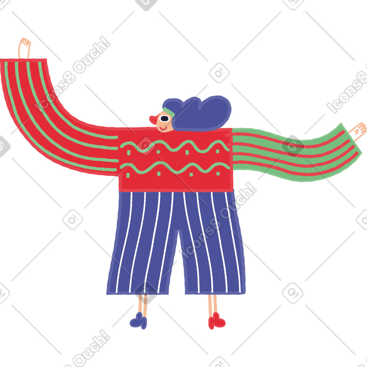 下载 Stripy 风格的 女人 插画，支持 PNG、SVG 格式