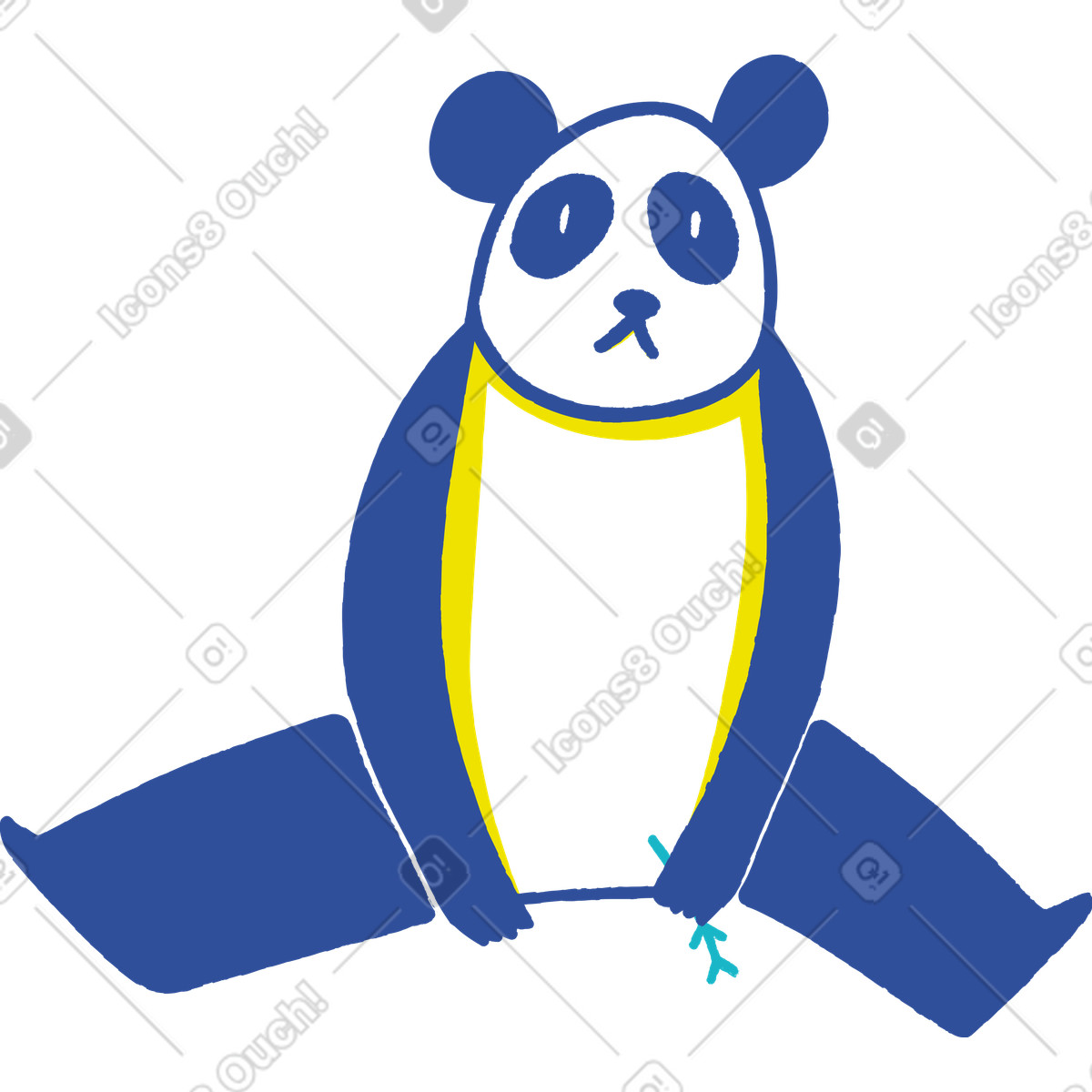 Panda illustration in Lime style download in PNG, SVG