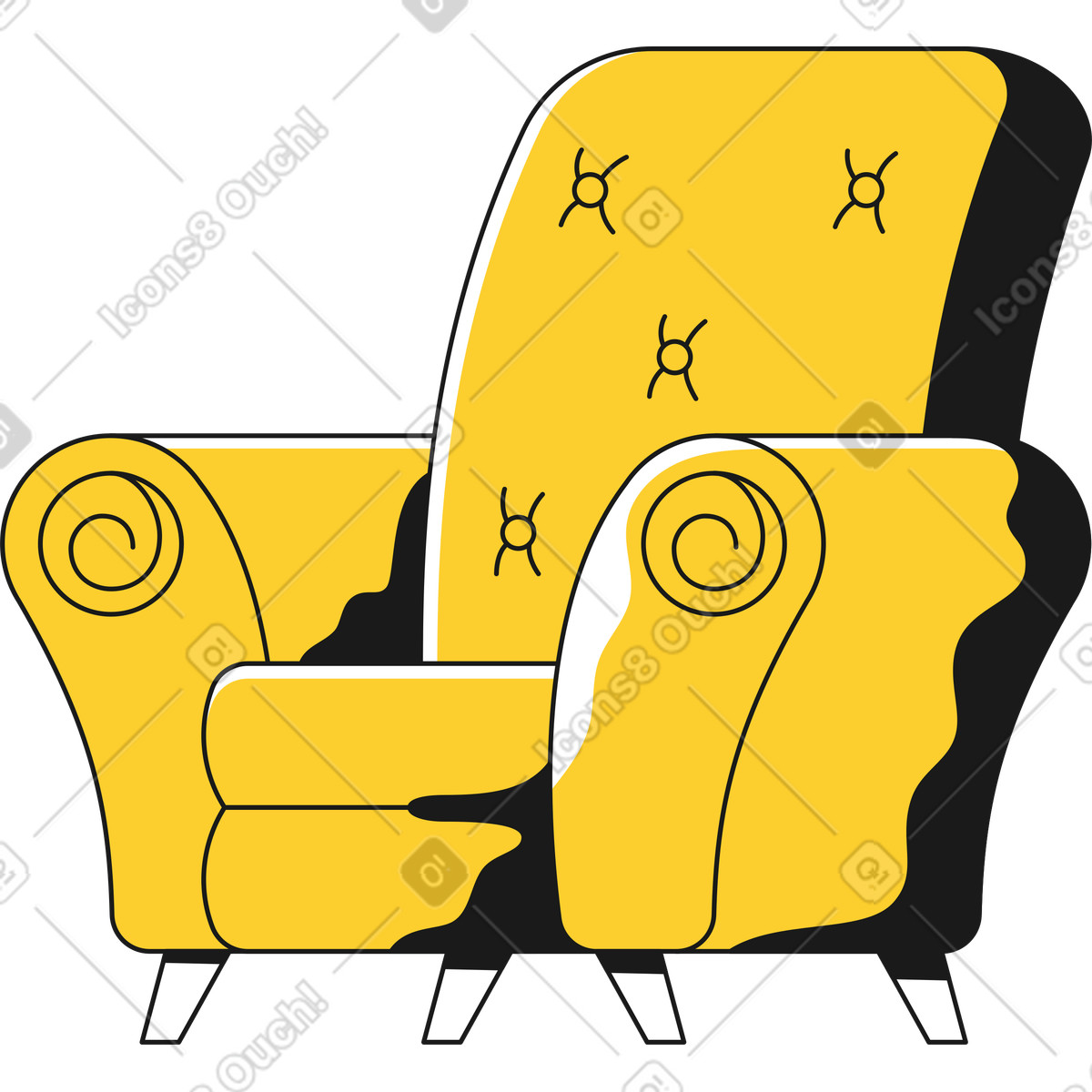 Taxi スタイルの 安楽椅子 のイラストをPNG、SVG形式でダウンロード