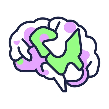 An abstract representation of a human brain using geometric shapes