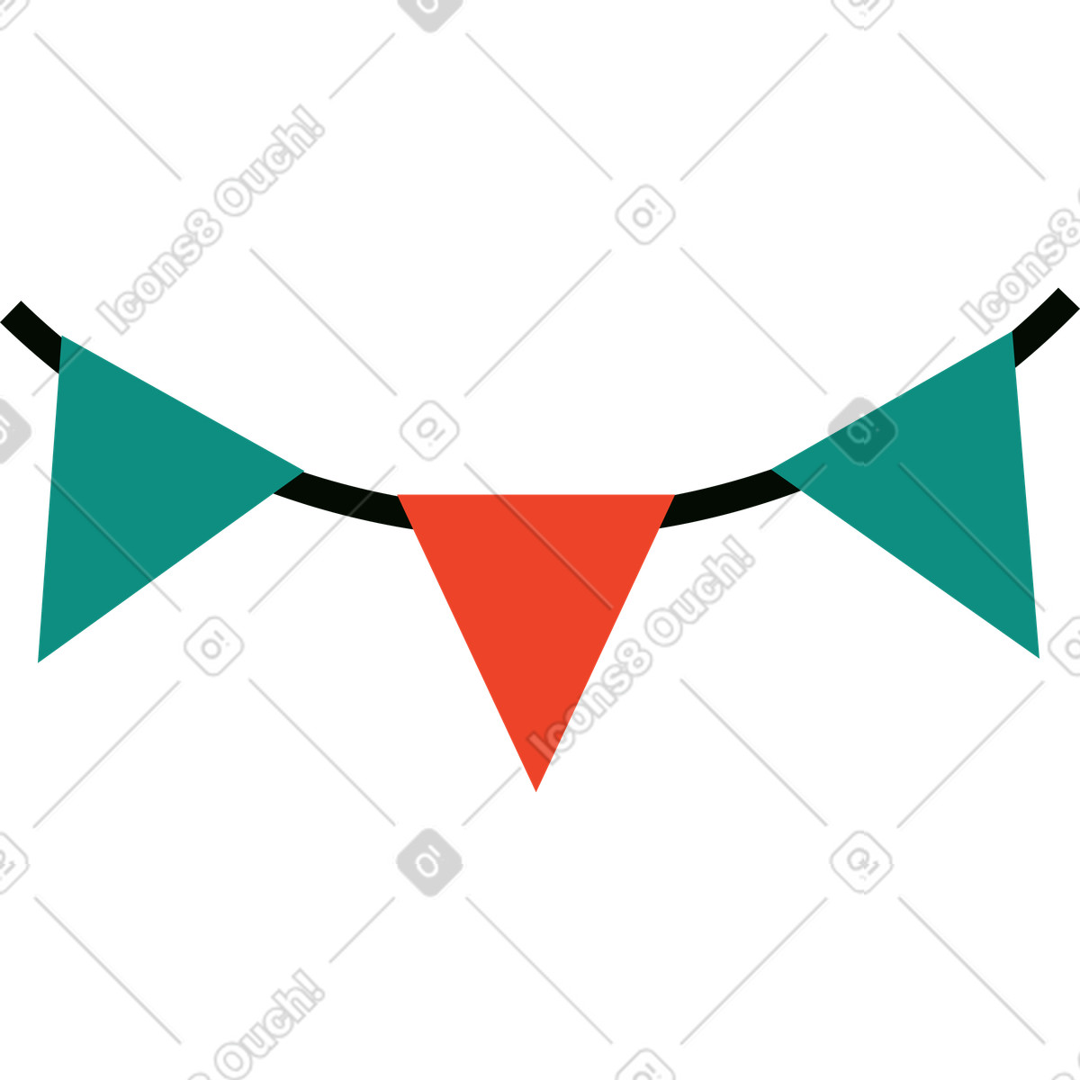 Flag garland illustration in Polar style download in PNG, SVG