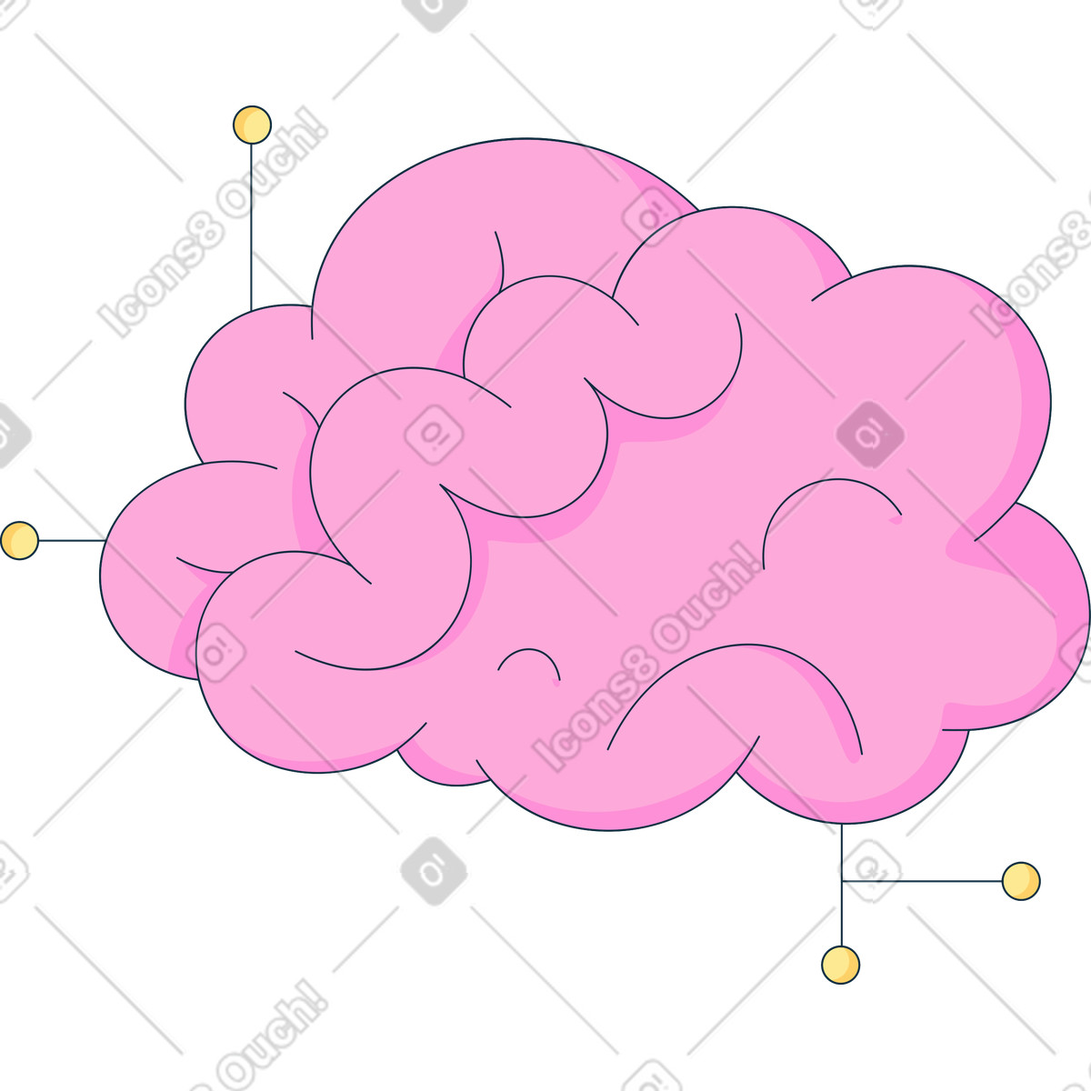 Ilustração de Cérebro pequeno em no estilo Bubble gum para baixar em PNG, SVG