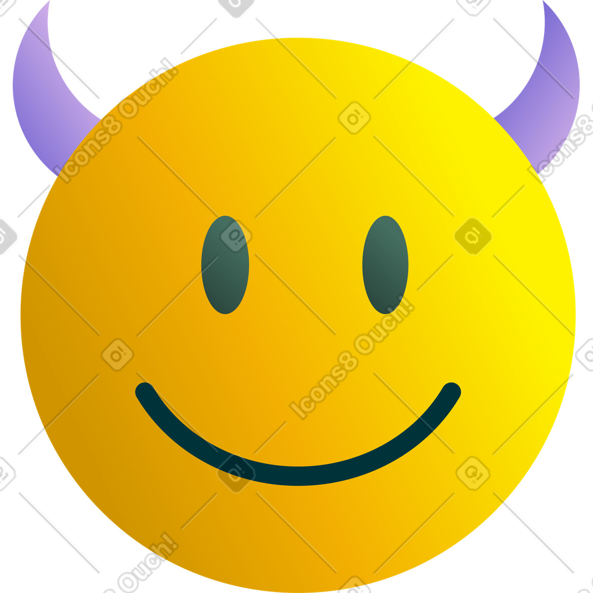 Emojis with horns illustration in Silky style download in PNG, SVG