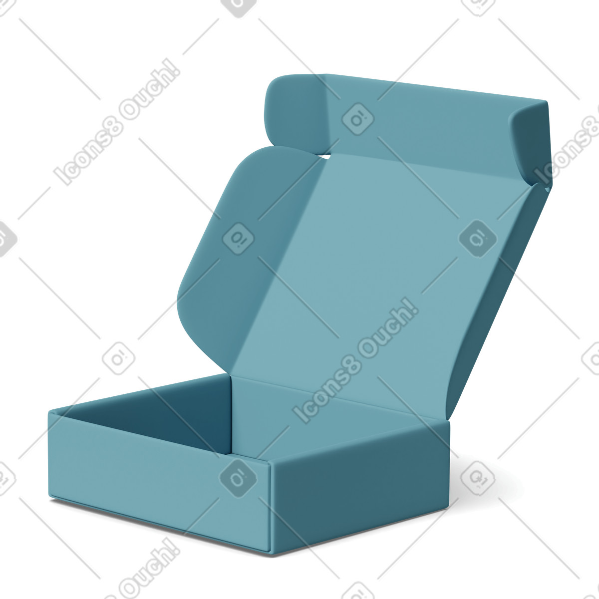 Open mailer box-Illustration im 3D Casual life-Stil als Download in PNG, SVG