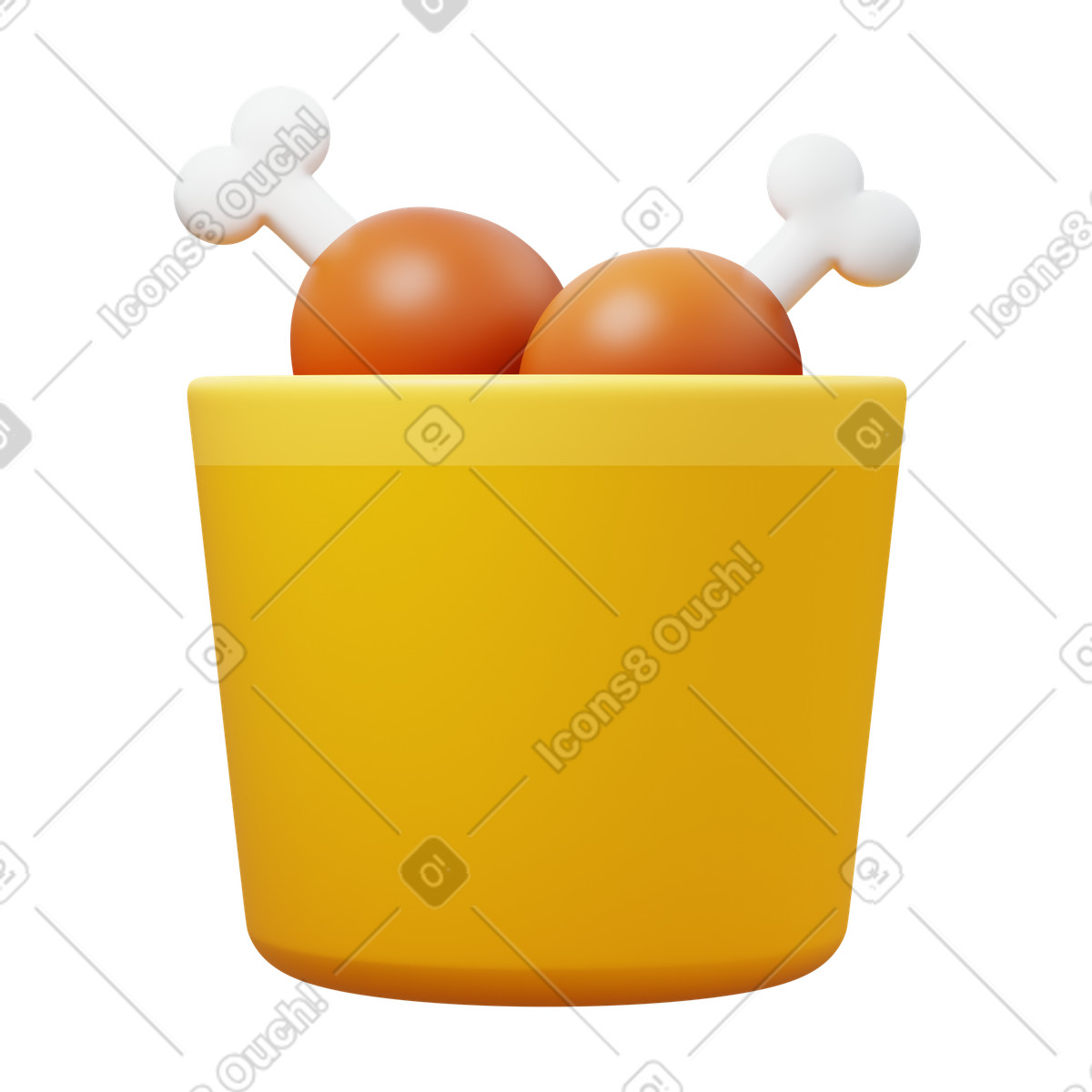 Fried chicken illustrazione in stile 3D Fluency scarica in PNG, SVG