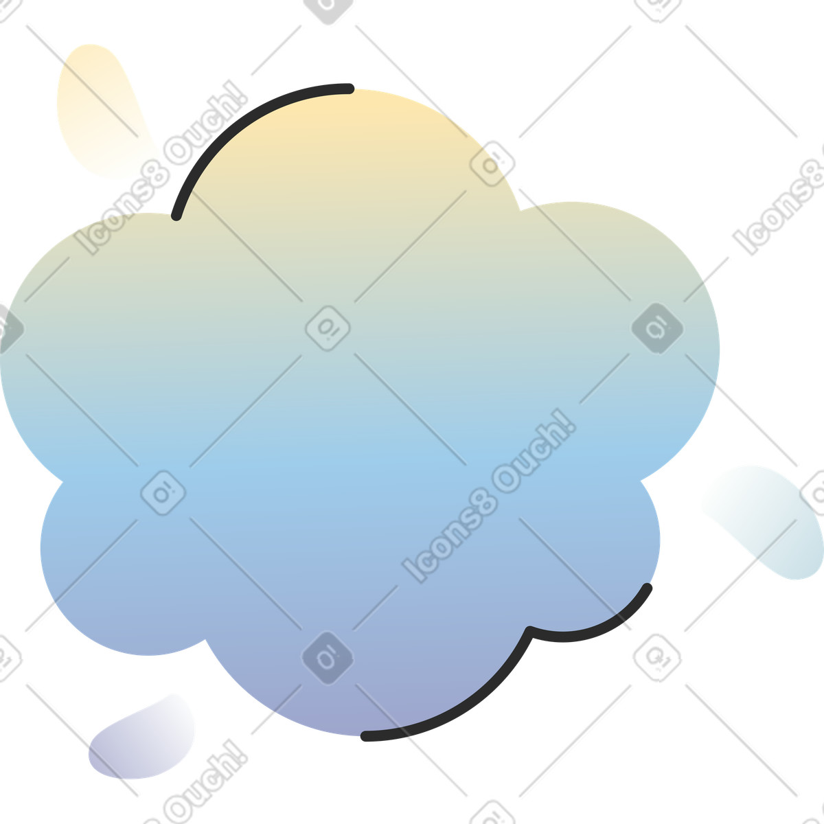 Illustration Gradient blop dans le style Marginalia à télécharger aux formats PNG, SVG