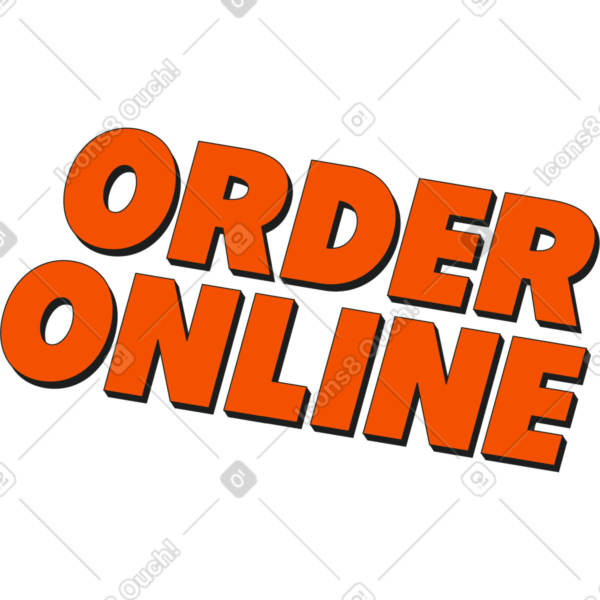 Ilustração de Texto on-line pedido letras em no estilo Strict para baixar em PNG, SVG