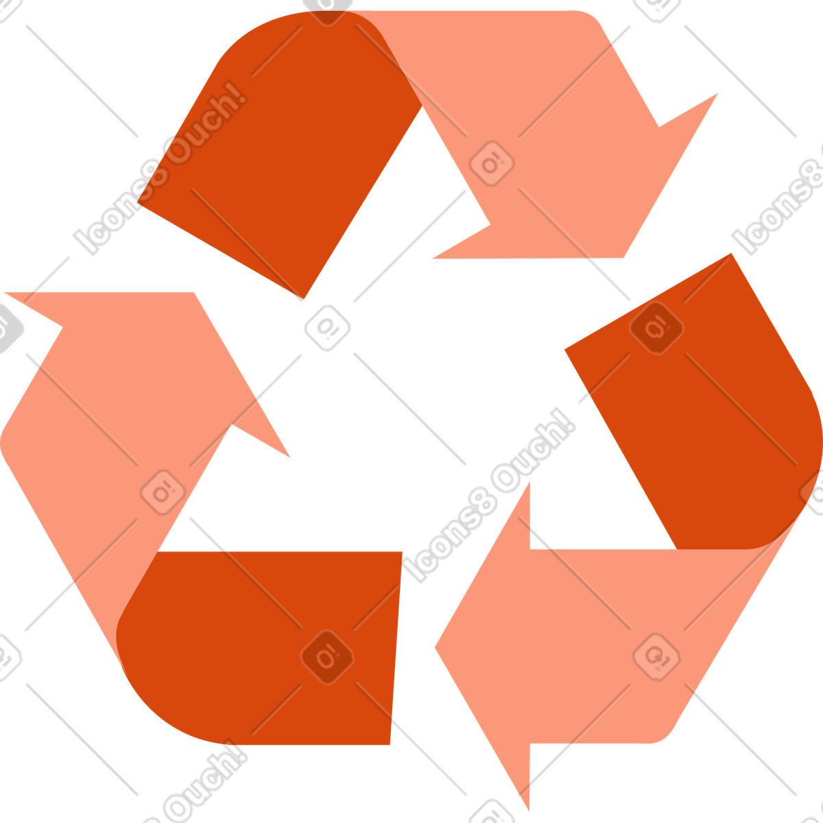 Illustration Icône de recyclage dans le style Orange à télécharger aux formats PNG, SVG