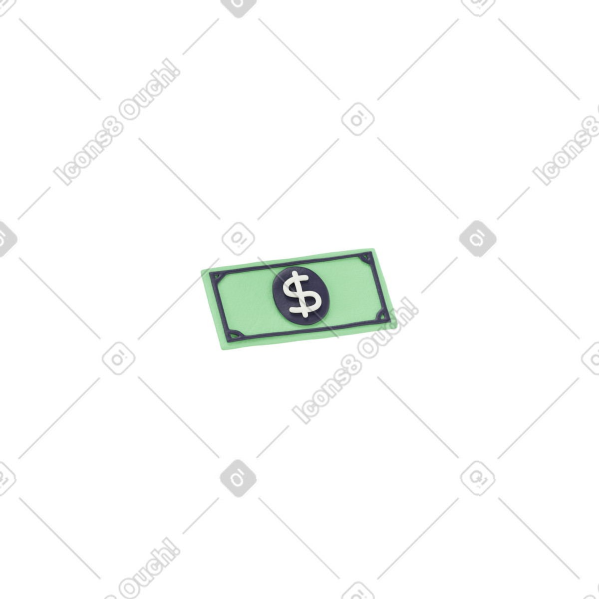 Dollar-note-Illustration im 3D Stripy-Stil als Download in PNG, SVG