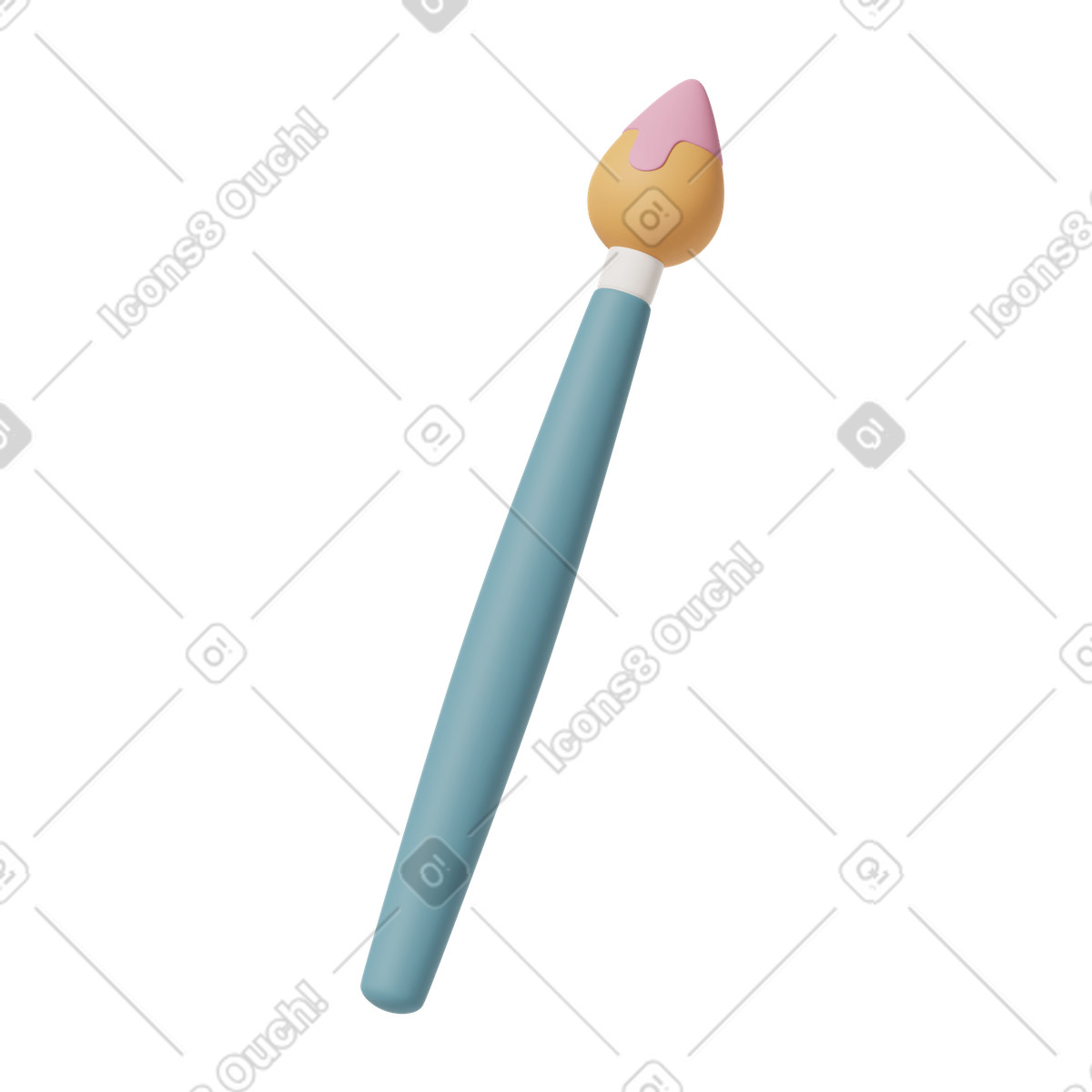 Paint brush illustration in 3D Casual life style download in PNG, SVG