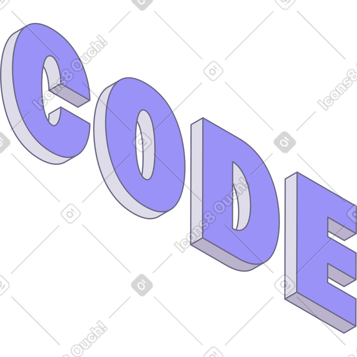 Lettering code text illustration in Modul style download in PNG, SVG