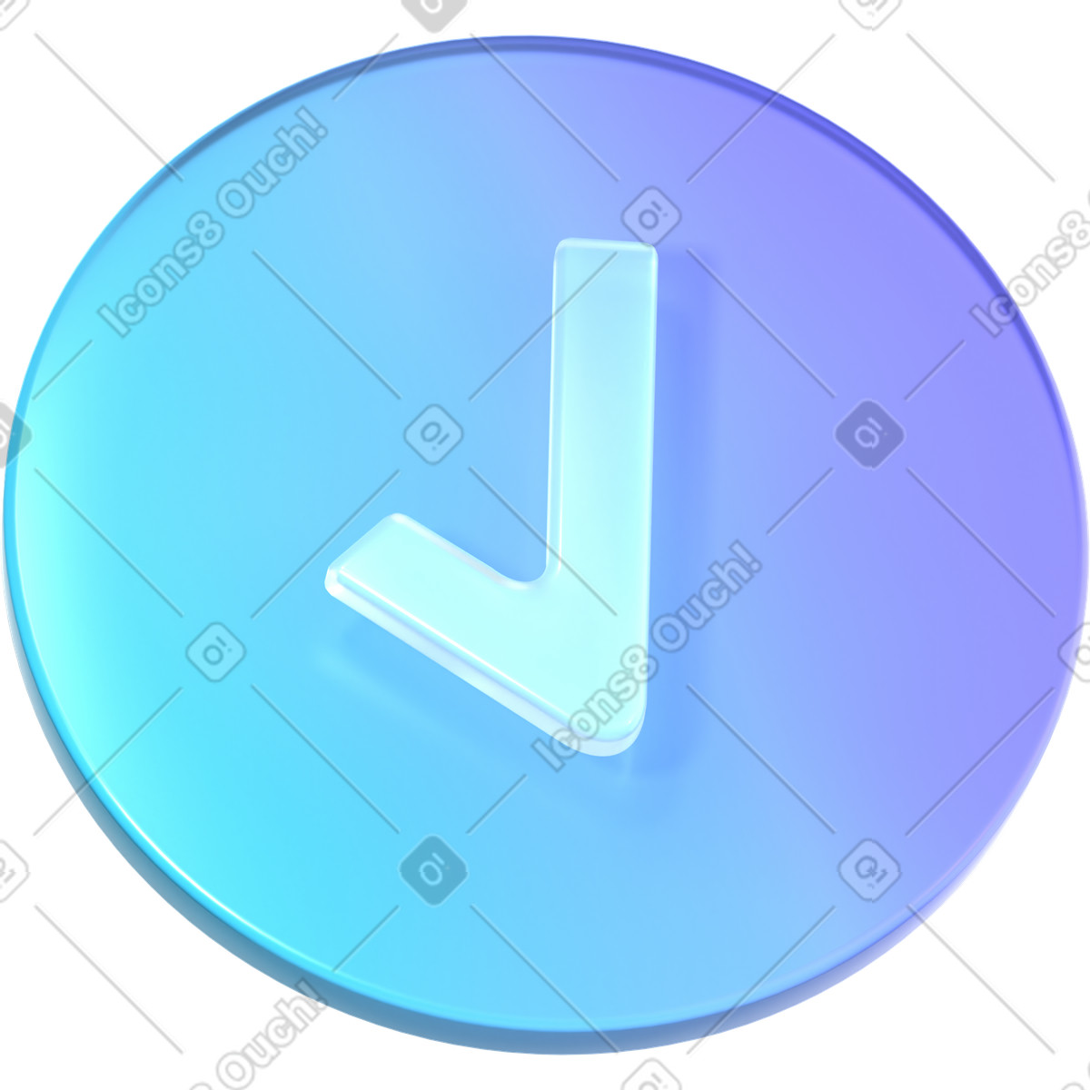 Blue circle with check mark illustration in PNG, SVG
