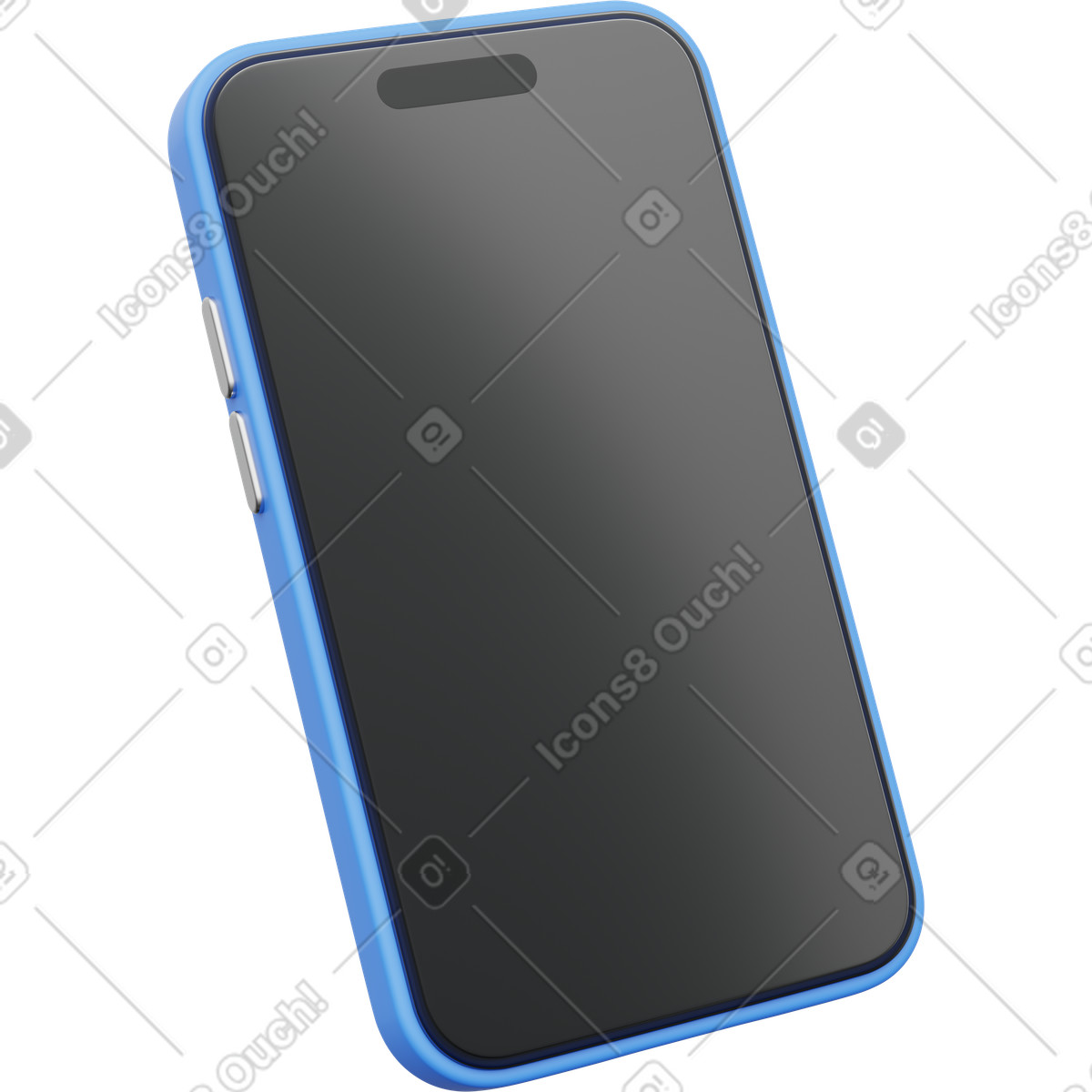 Mockup di smartphone scuro, telefono con schermo nero, dispositivo mobile illustrazione in stile 3D Playful scarica in PNG, SVG