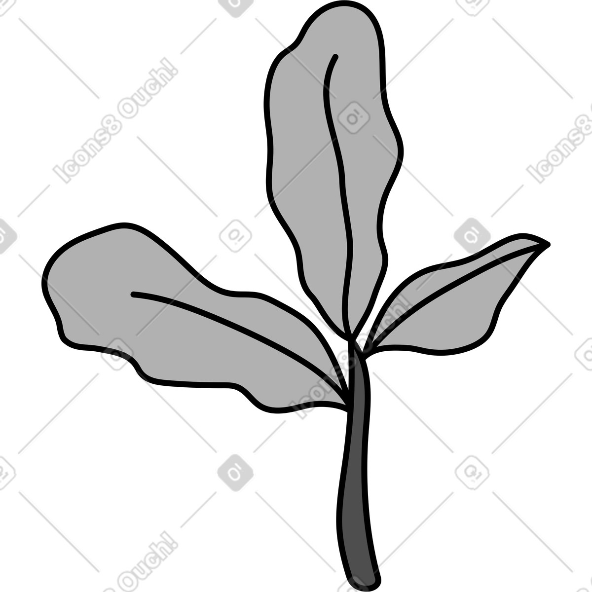 Pianta illustrazione in stile Purr scarica in PNG, SVG