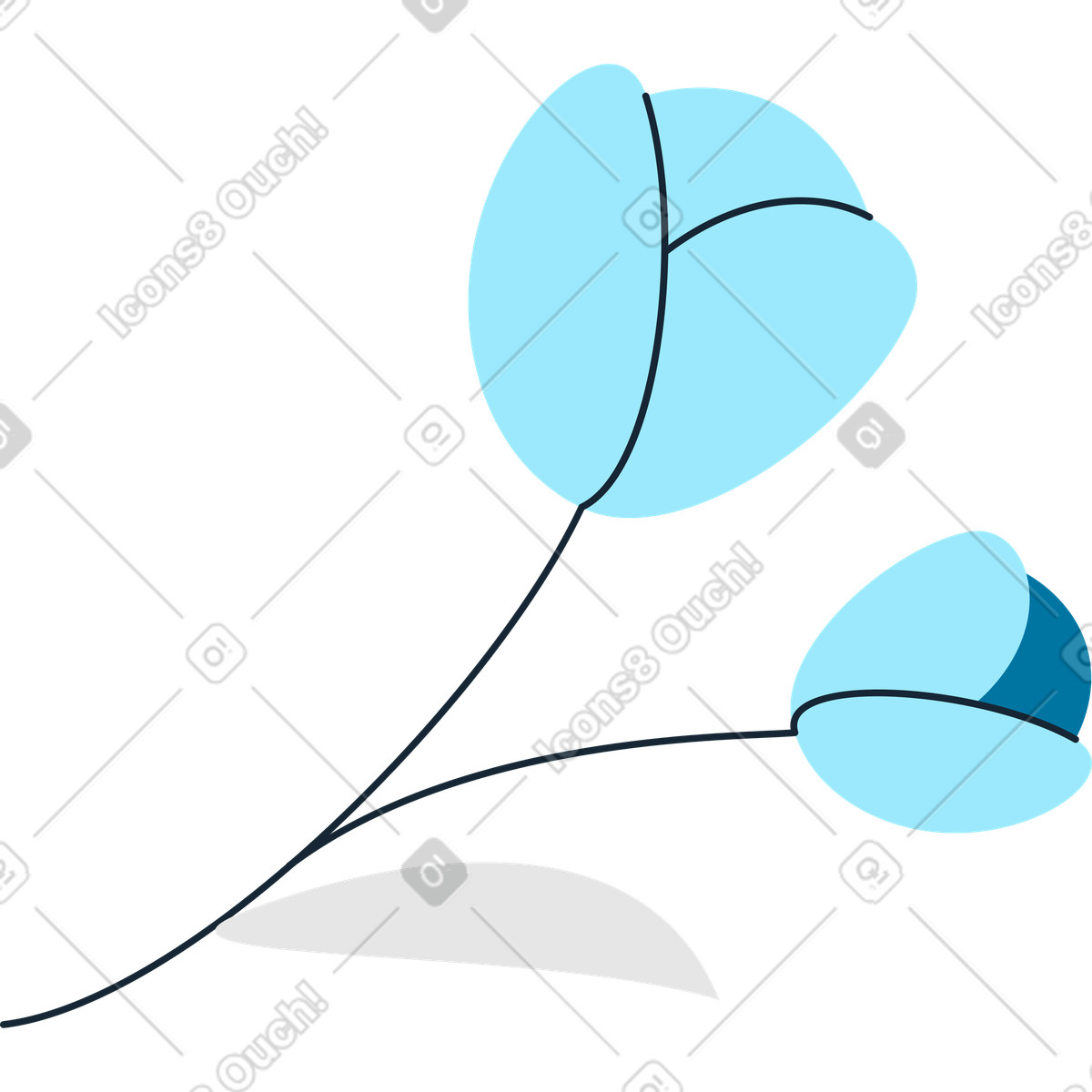 下载 Indigo 风格的 两朵花 插画，支持 PNG、SVG 格式