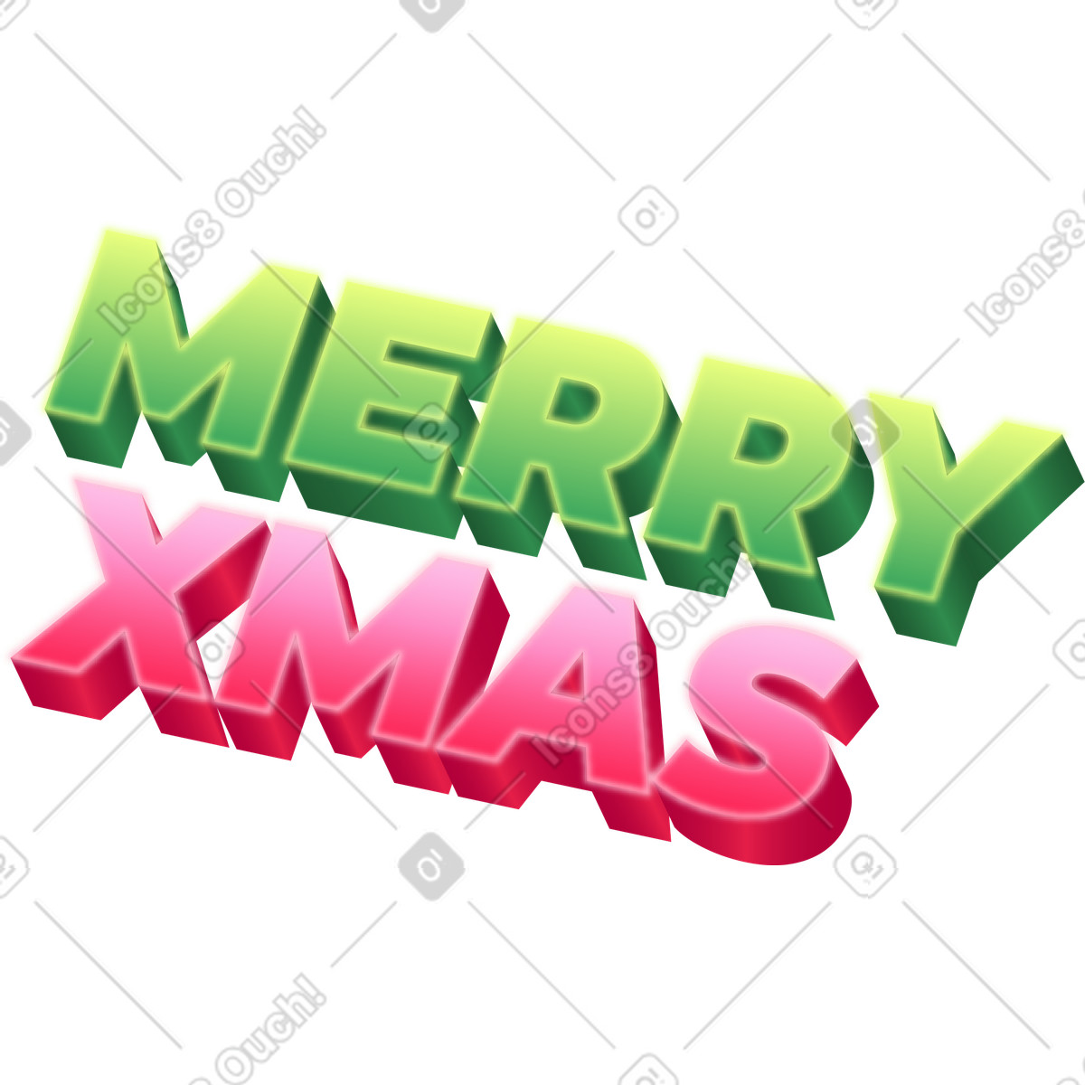 Lettering merry xmas text illustration in Burst style download in PNG, SVG