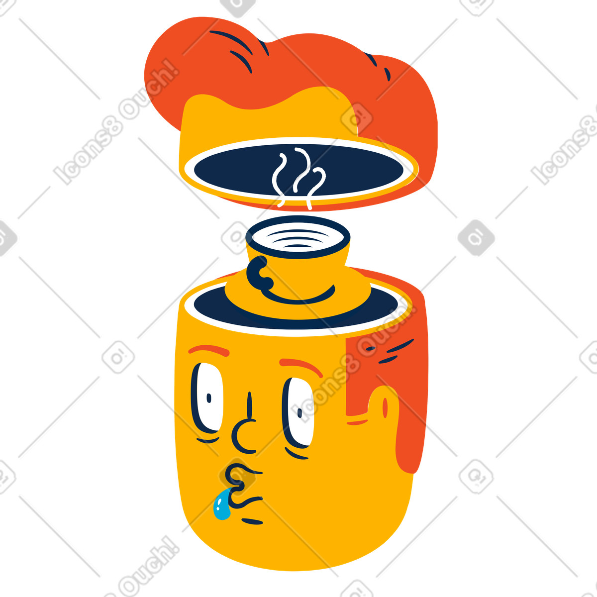 Ilustración Necesito desesperadamente un poco de café en estilo Flame a descargar en PNG y SVG