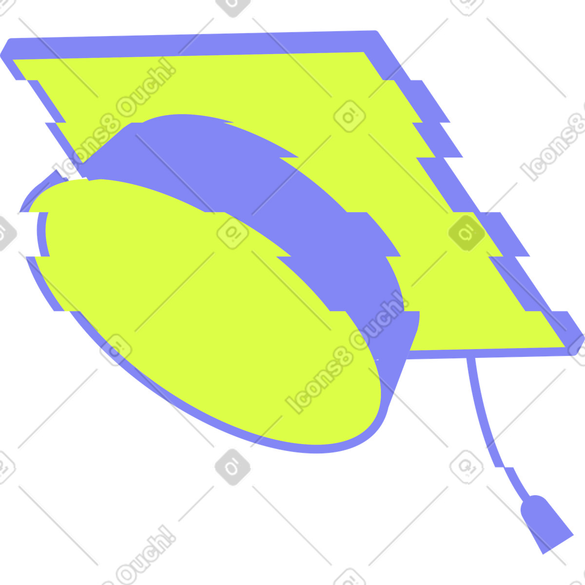 Ilustración Gorro de graduación en estilo Glow a descargar en PNG y SVG