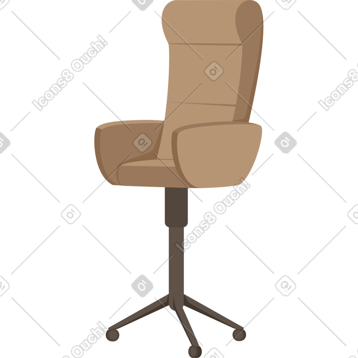Brown chair illustration in Social style download in PNG, SVG