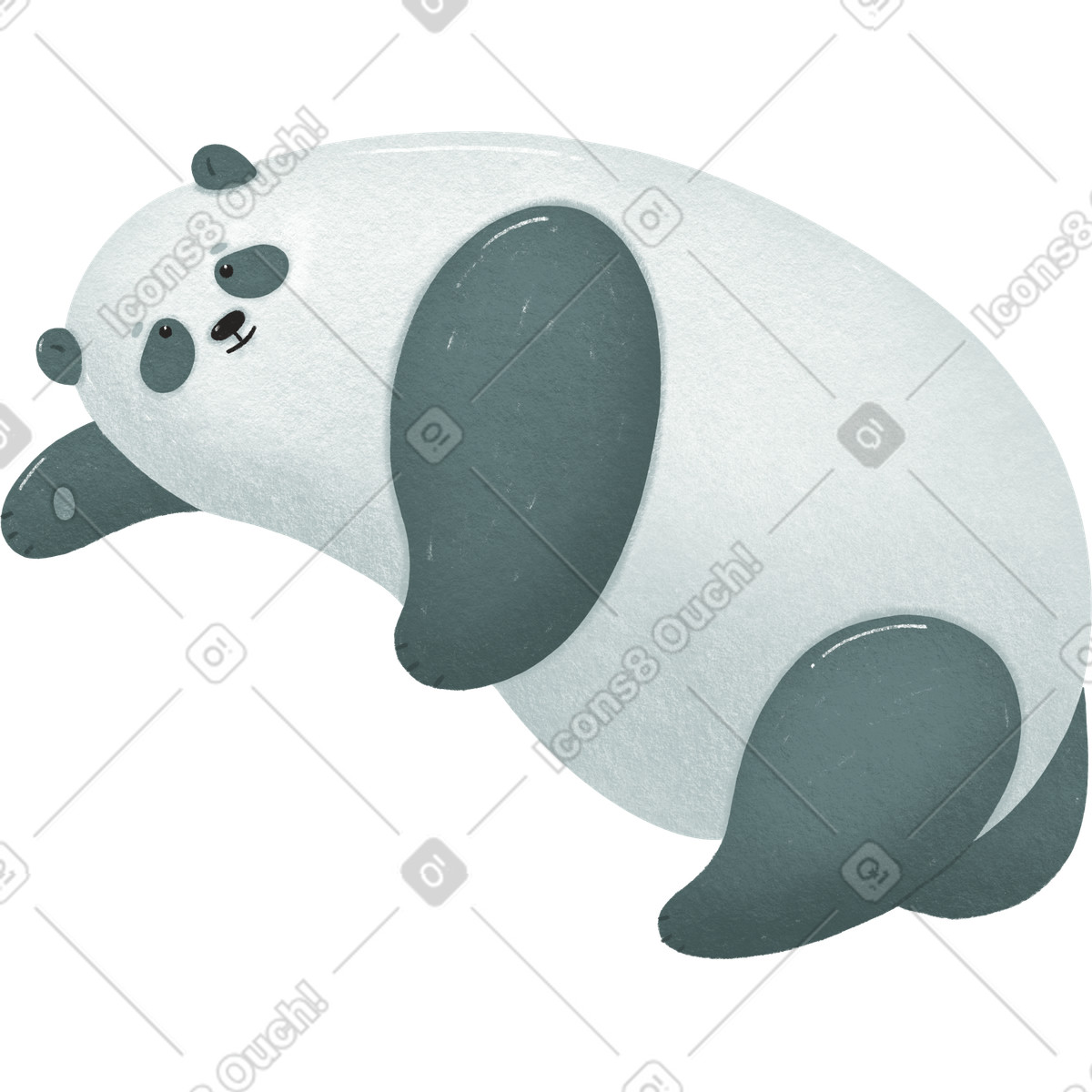 Panda illustration in Woolly style download in PNG, SVG