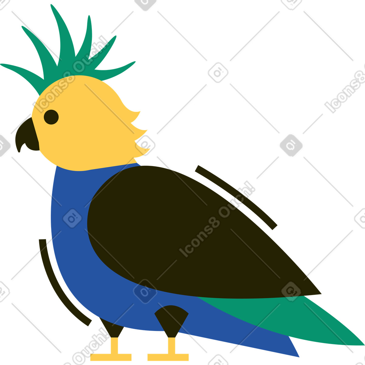 Ilustración Loro en estilo Spot a descargar en PNG y SVG