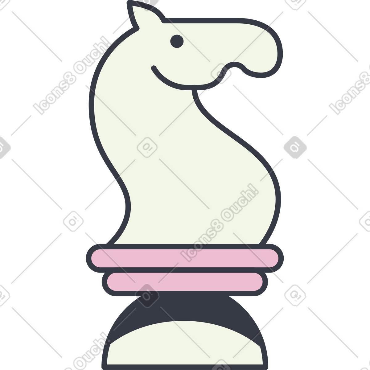 下载 Abstract 风格的 象棋骑士白 插画，支持 PNG、SVG 格式