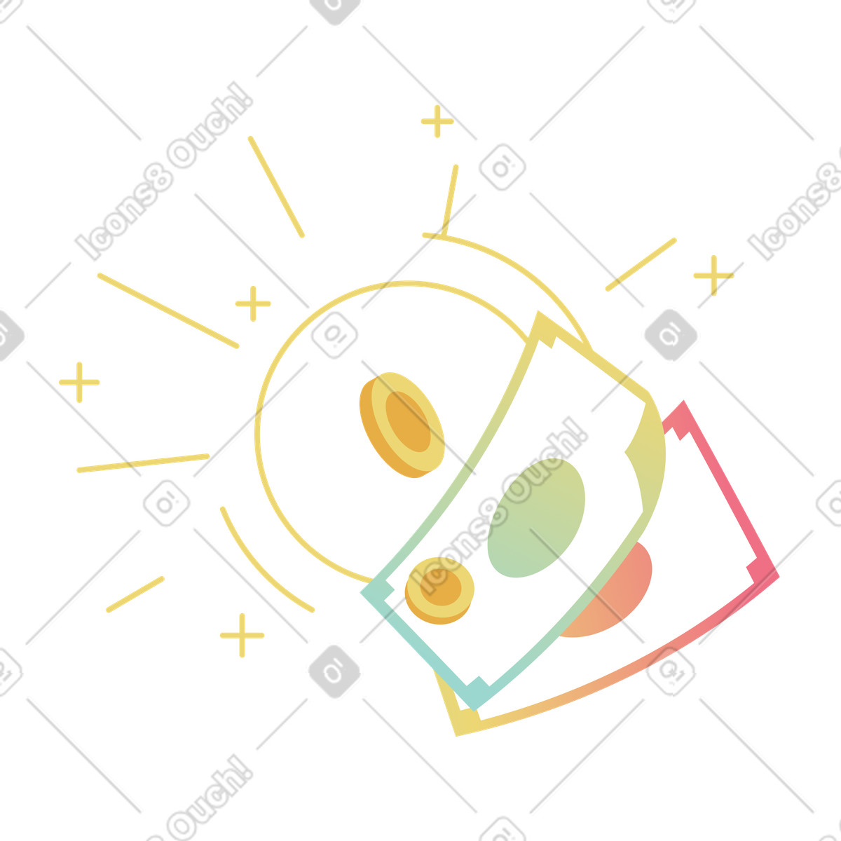 Cash paper and coin currency illustration clipart for your projects in PNG, SVG, GIF