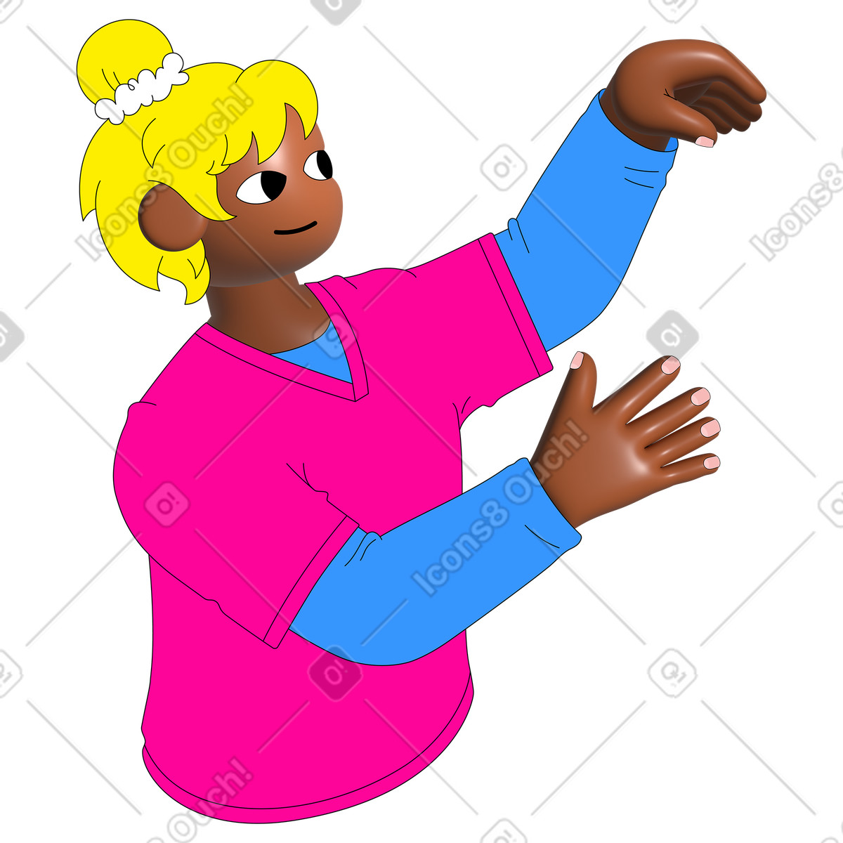 Frau-Illustration im Pop-Stil als Download in PNG, SVG