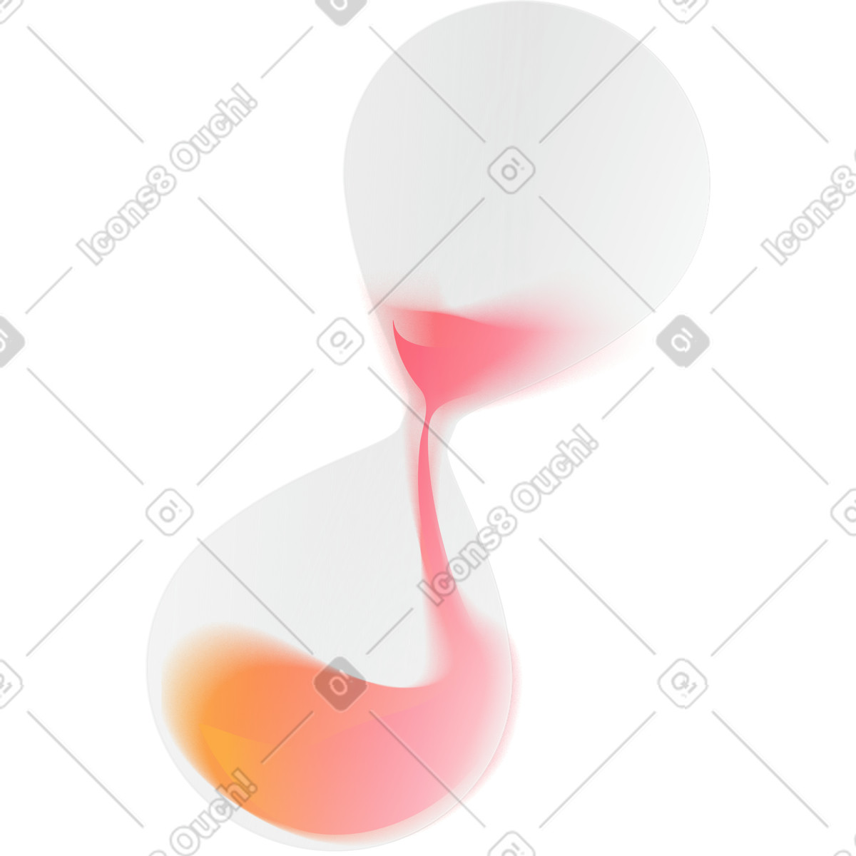 Ilustración Reloj de arena con efecto glasmorfismo en estilo Morphis a descargar en PNG y SVG