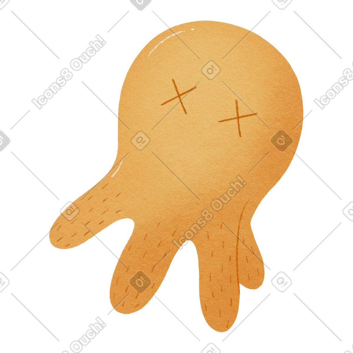 Octopus is dead illustrazione in stile Woolly scarica in PNG, SVG