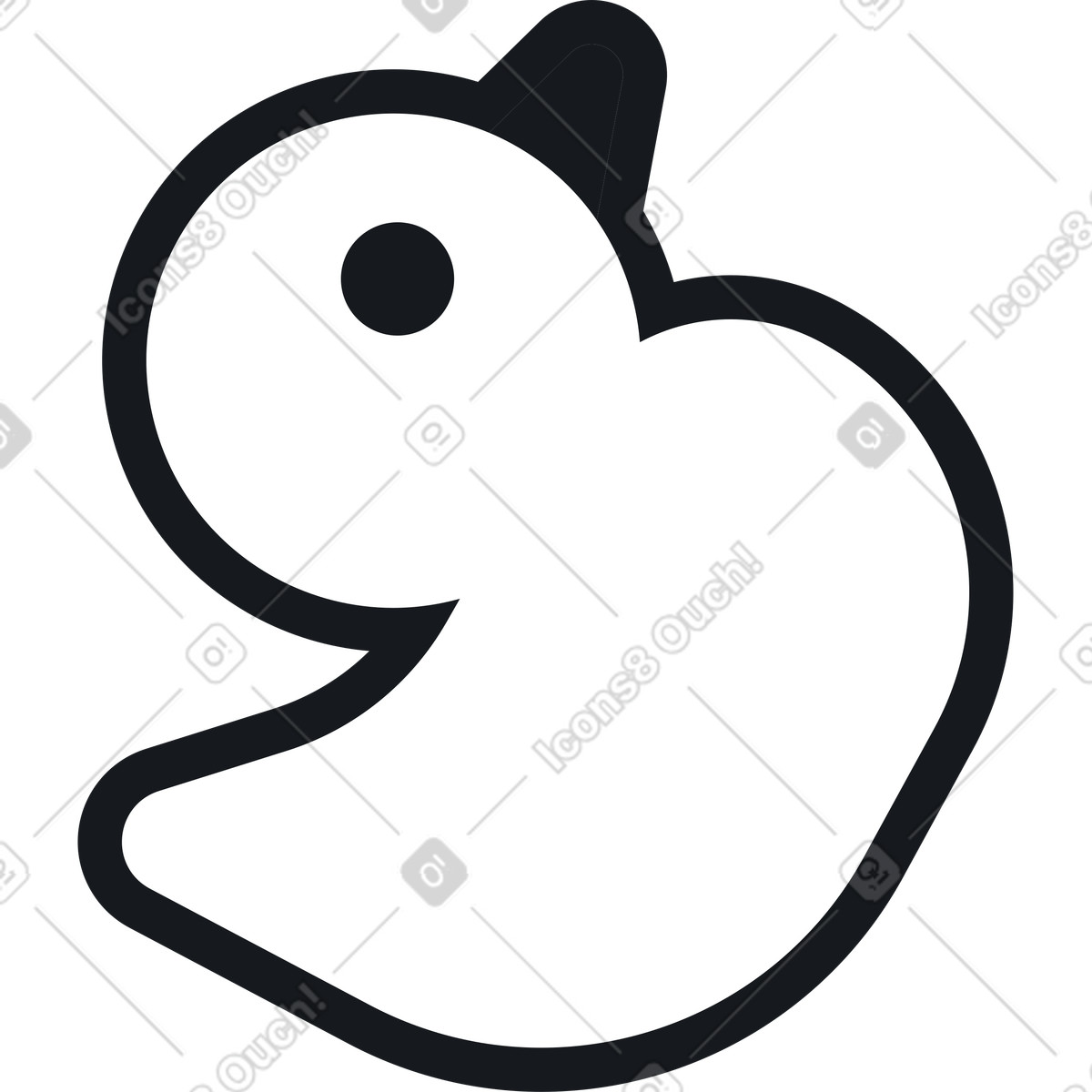 Ilustración Patito blanco en estilo Breeze a descargar en PNG y SVG