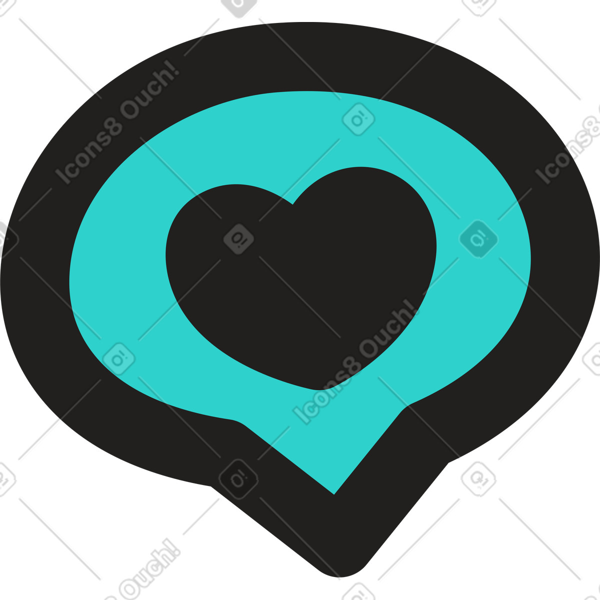 Sprechblase mit herz-Illustration im Little-Stil als Download in PNG, SVG