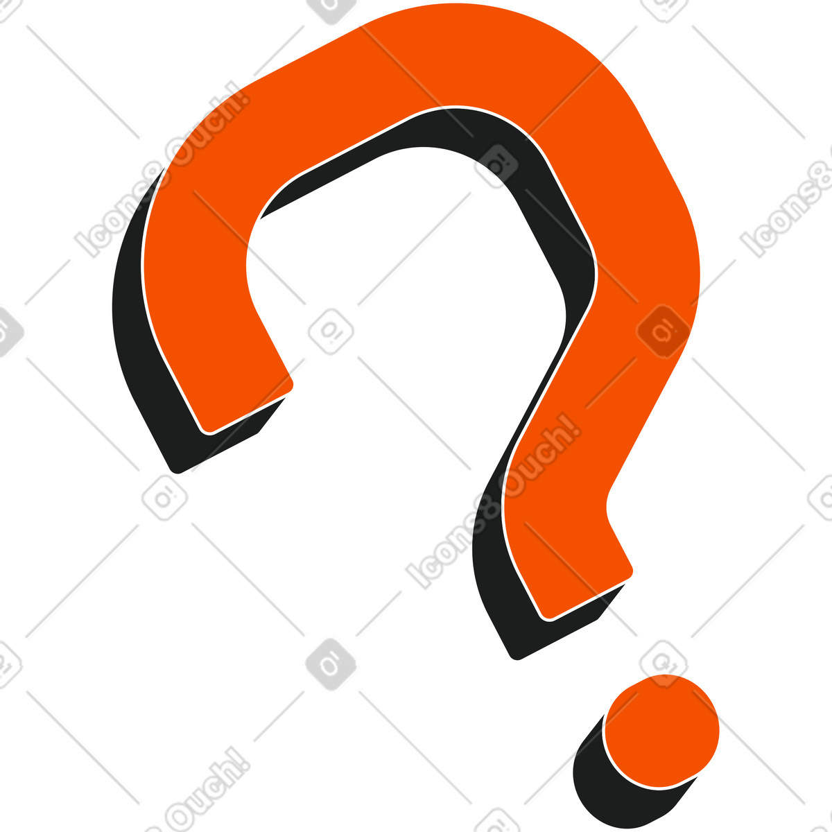 Strict スタイルの Orange question のイラストをPNG、SVG形式でダウンロード