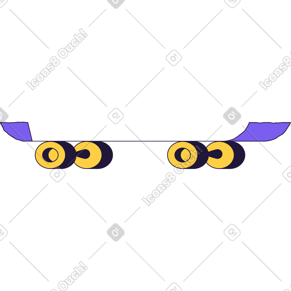 Skateboard-Illustration im Conifer-Stil als Download in PNG, SVG