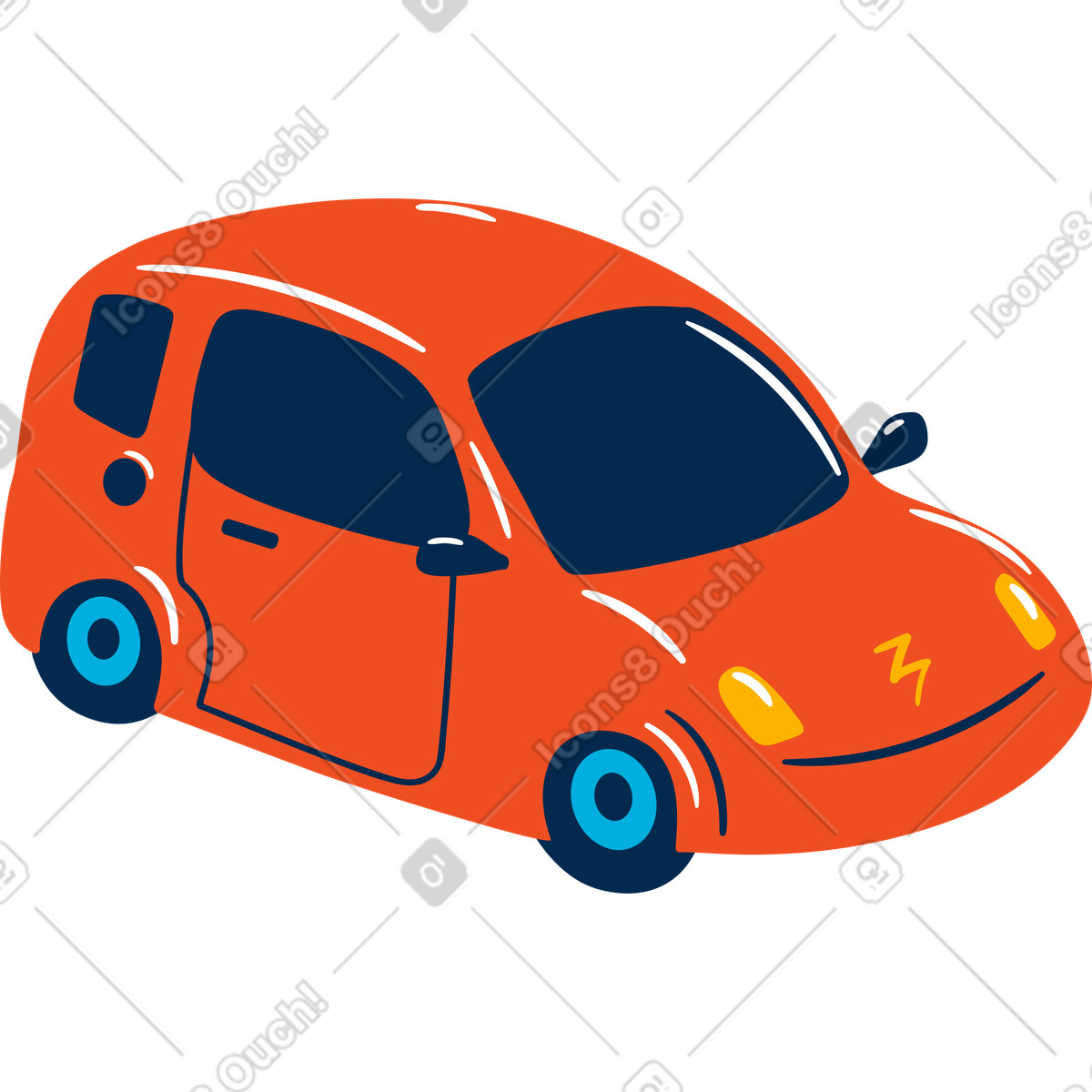 Flame スタイルの 電気自動車 のイラストをPNG、SVG形式でダウンロード