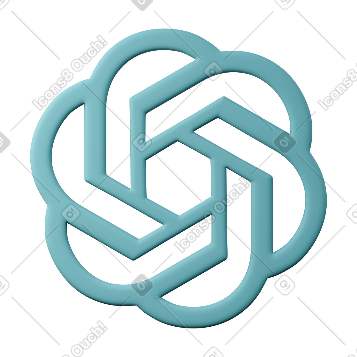 Logo turchese chatgpt illustrazione in stile 3D Sugary scarica in PNG, SVG