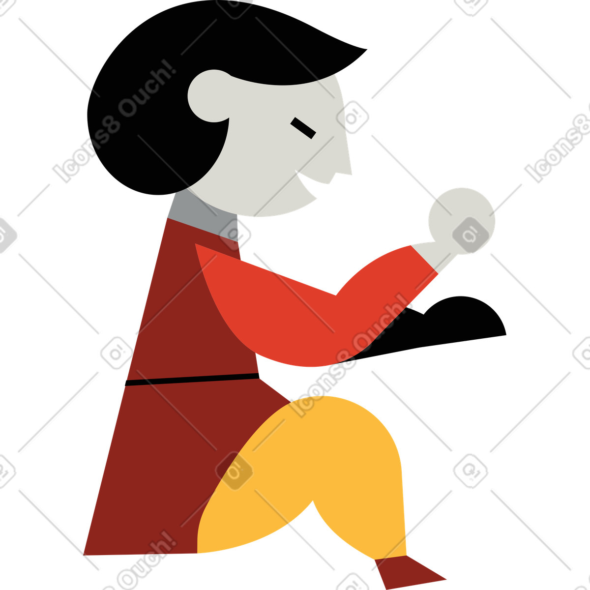 Child-Illustration im Burgundy-Stil als Download in PNG, SVG