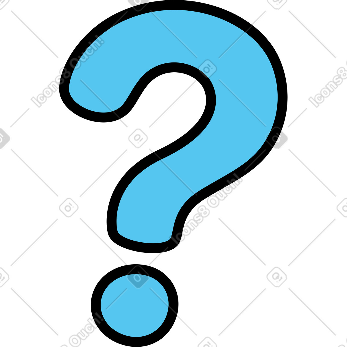 Question illustration in Mochi style download in PNG, SVG