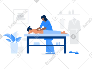여자에게 다시 마사지를주는 안마사 PNG, SVG