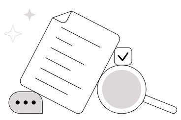 A magnifying glass and a checklist on paper - Shade style illustration