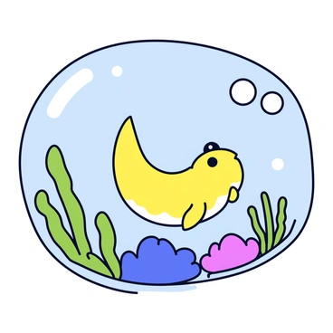 A tiny tadpole is emerging from a translucent egg, with its small body still curled up. The surrounding underwater scene is filled with bright aquatic plants, including green seaweed and colorful corals. Bubbles rise gently around the egg, and soft beams of sunlight filter down through the water, illuminating the tadpole as it begins its journey into the vibrant environment.