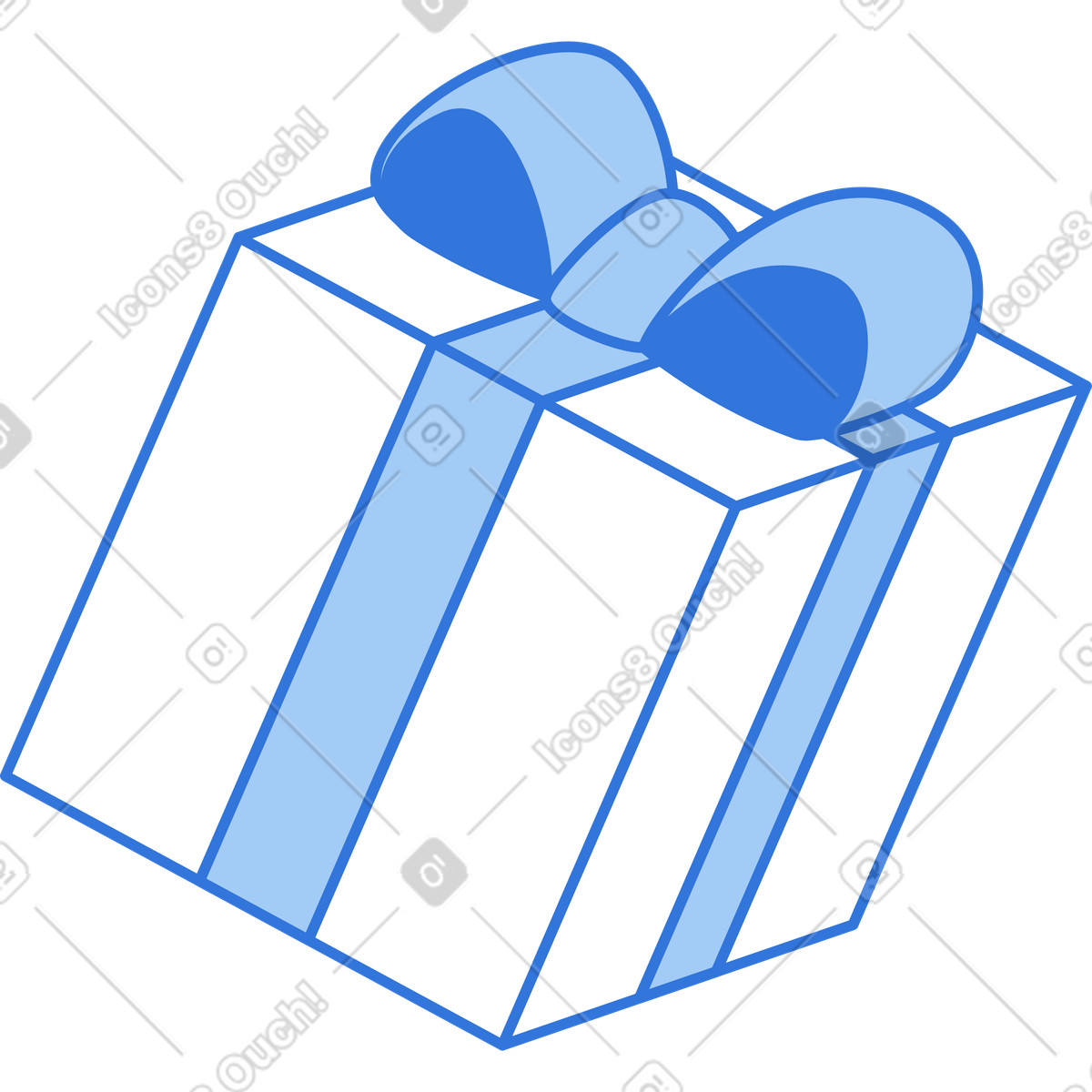 Pacco regalo illustrazione in stile Sky scarica in PNG, SVG