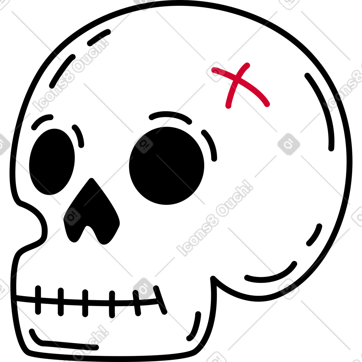 Cranio illustrazione in stile Ruby scarica in PNG, SVG