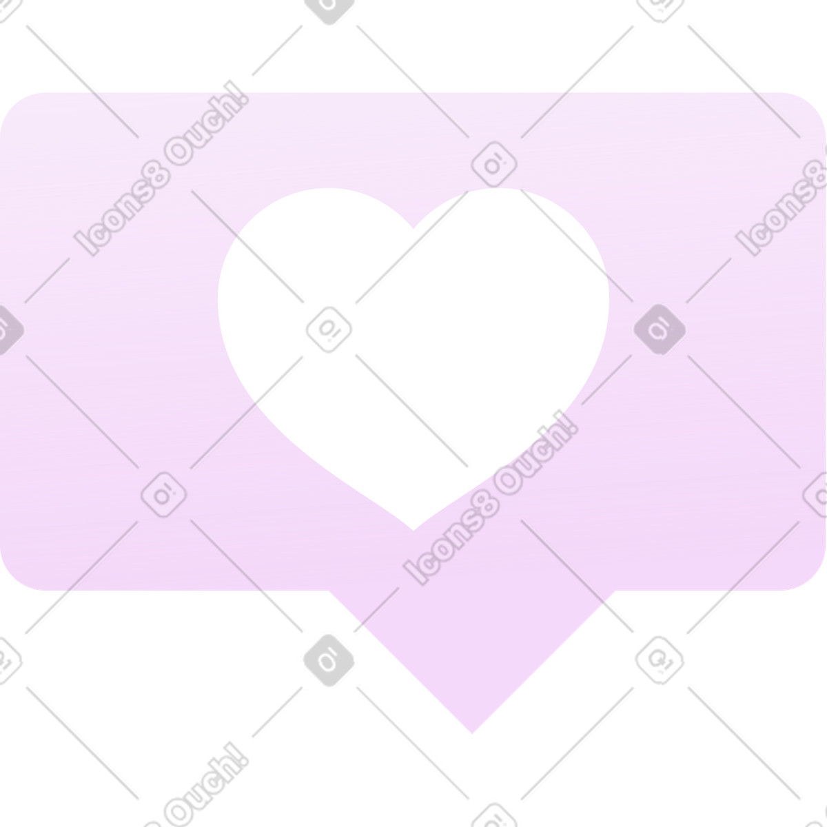 Sprechblase mit herz-Illustration im Airy-Stil als Download in PNG, SVG