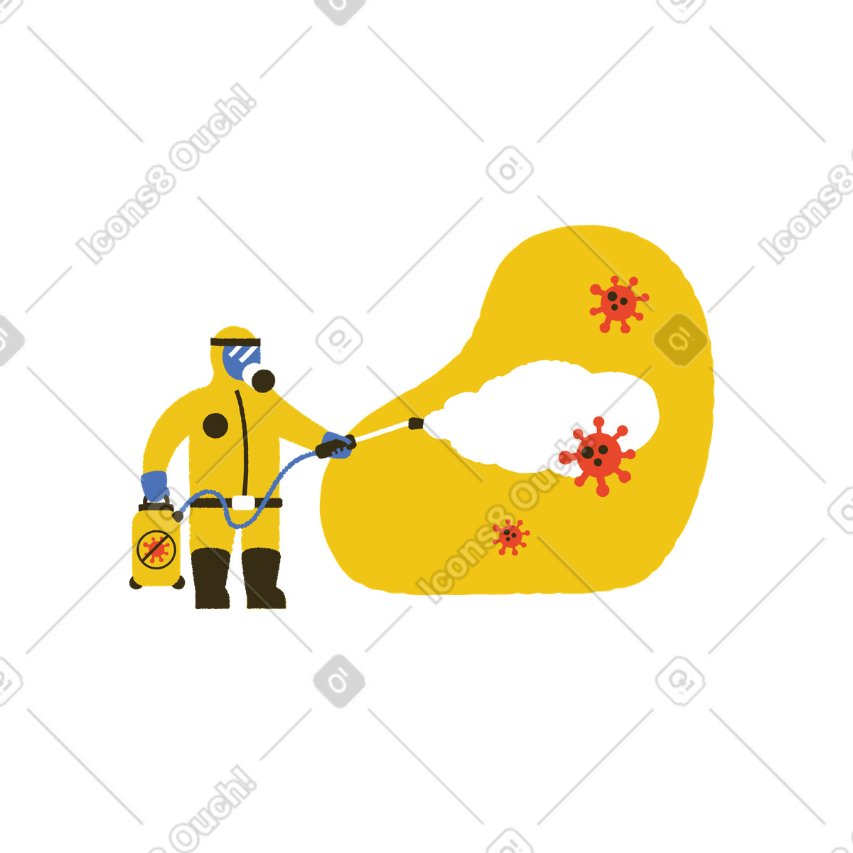 Disinfezione del virus illustrazione in stile Bermuda scarica in PNG, SVG