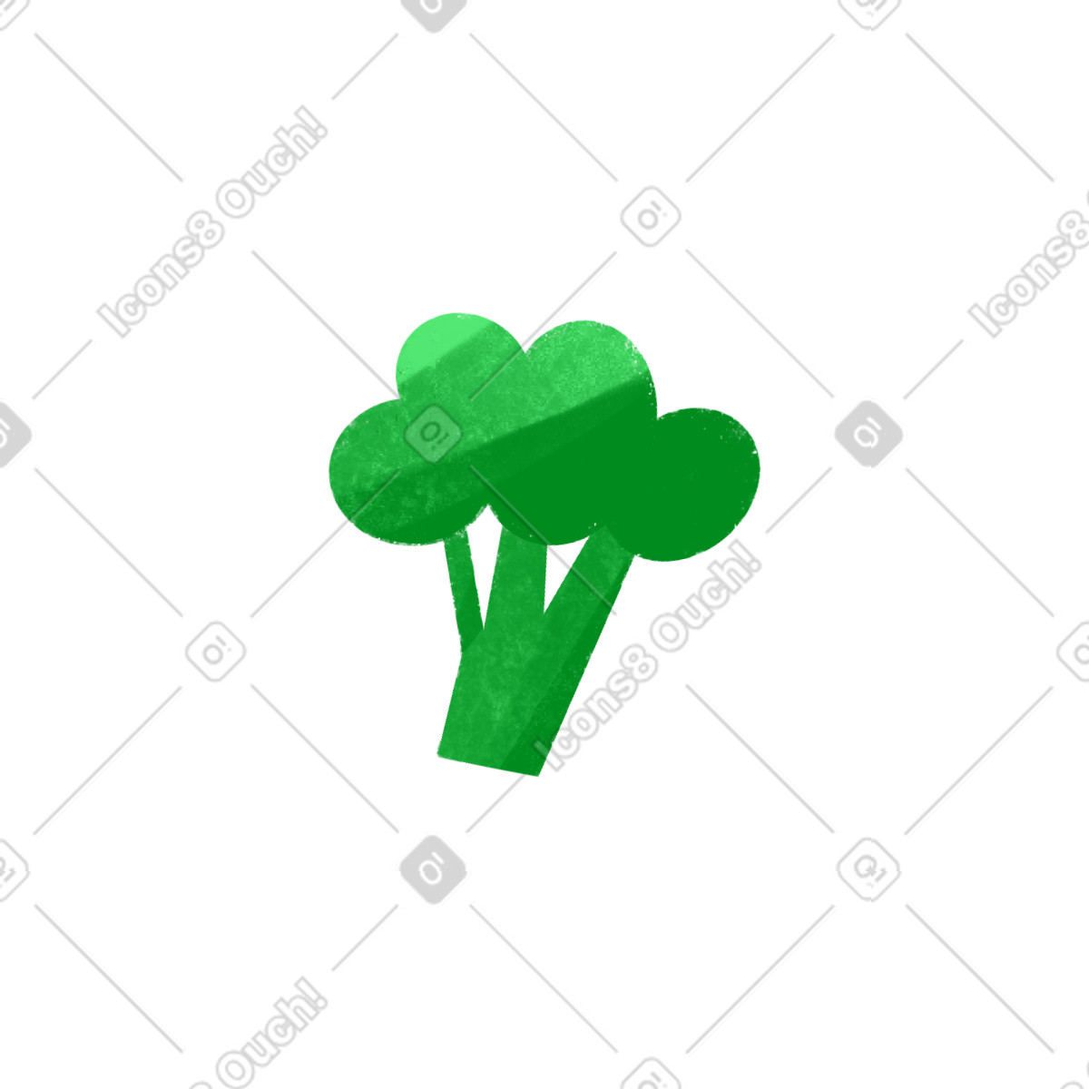 Иллюстрация Green broccoli в стиле Bonbon — скачать в форматах PNG, SVG