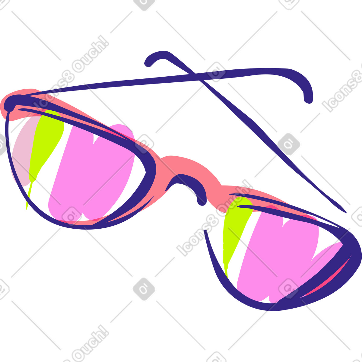 Illustration Lunettes de soleil à la mode dans le style Glam télécharger aux formats PNG, SVG